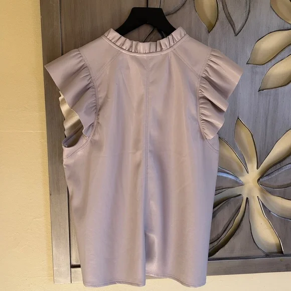Melissa Nepton Kamilla Vegan Faux Leather Lilac Top Medium NWT - Picture 5 of 7